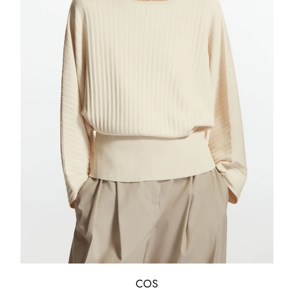 COS Off-White Ribbed Knit Top - Picture 2 of 6